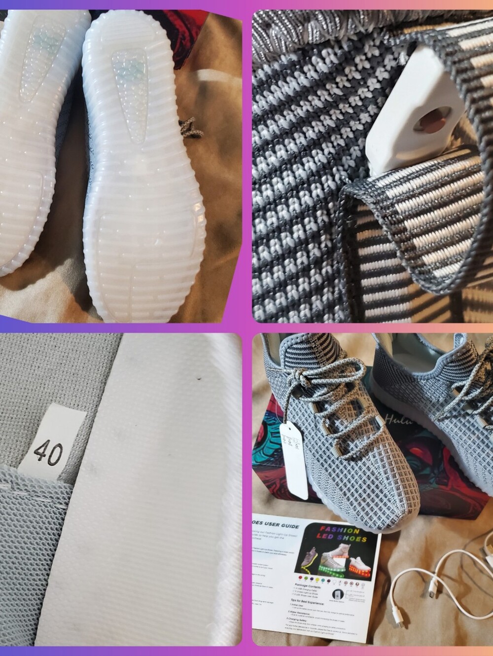 LED Tennis Shoes Unisex with USB - Picture 7 of 14